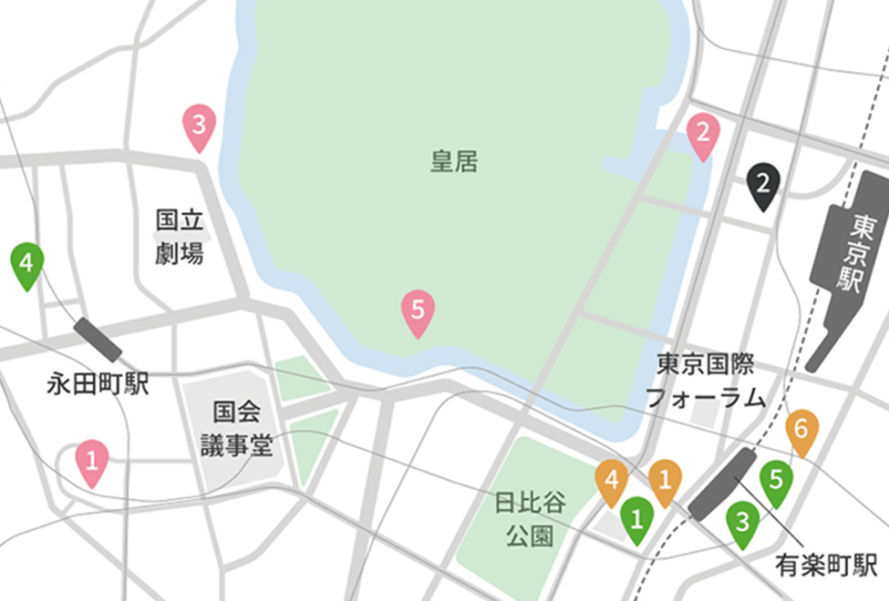 有楽町・市ヶ谷・紀尾井町エリアの地図